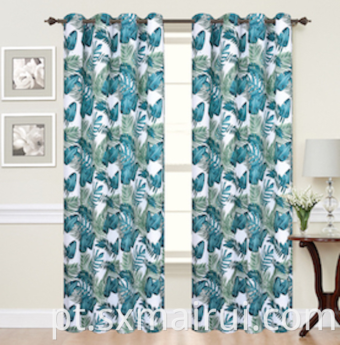 100% Polyester Linenlook Blackout Printed Curtain Panel